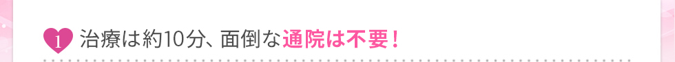 最短5分、面倒な通院は不要！
