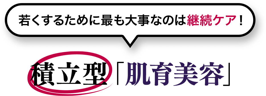 若くするために最も大事なのは継続ケア！ 積立型「肌育美容」